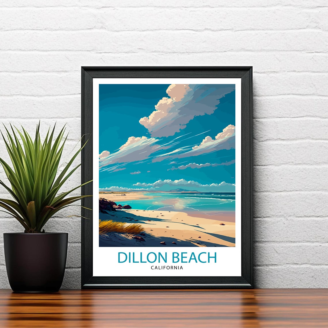 Dillon Beach California Wide Sandy Shore Dramatic Sky Poster - Image 2