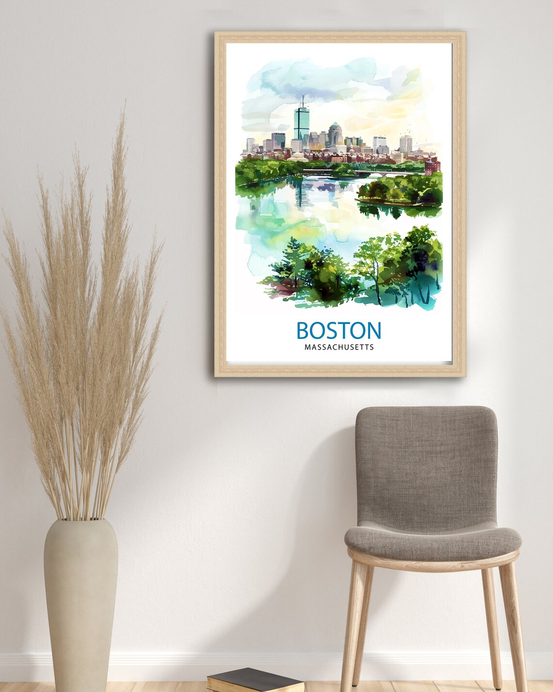 Boston Massachusetts Travel Poster, Home Wall Decor - Image 2