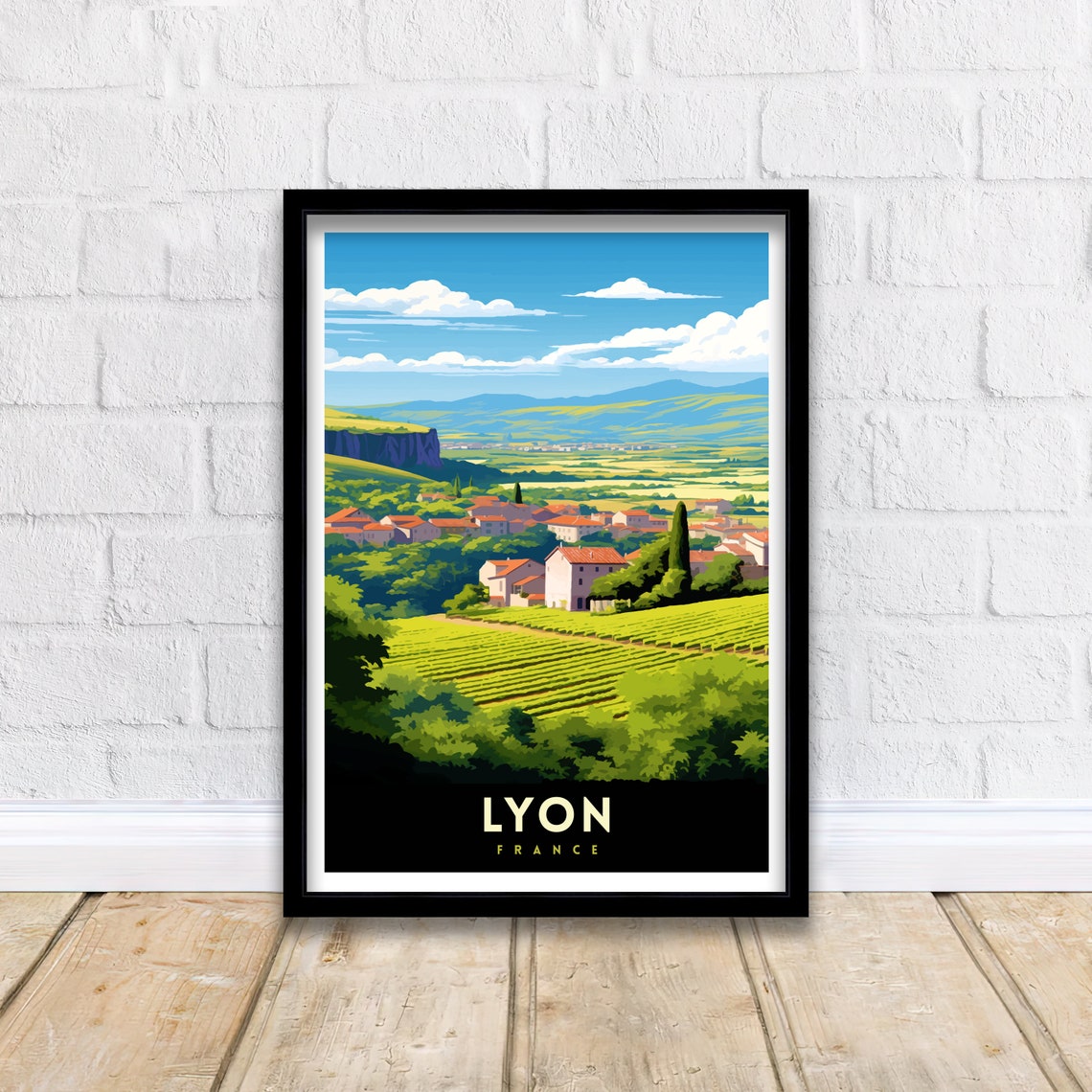Lyon France Travel Print Lyon Wall Decor Lyon Poster France Travel Prints Lyon Art Print Lyon Illustration Lyon Wall Art France Print - Image 2