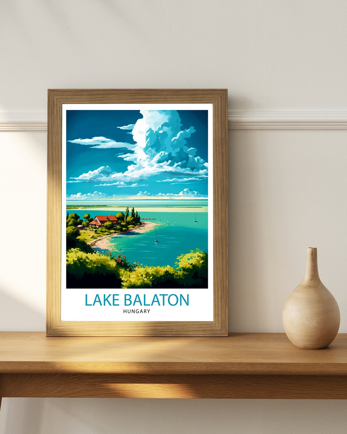 Lake Balaton Hungary Travel Poster, Home Decor - Image 2
