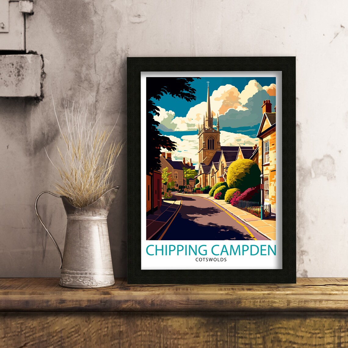 Chipping Campden Cotswolds Church Spire Market Street Travel Poster - Image 3
