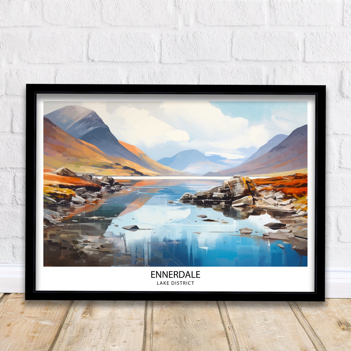 Ennerdale Lake District Still Lake Mountain Reflection Poster
