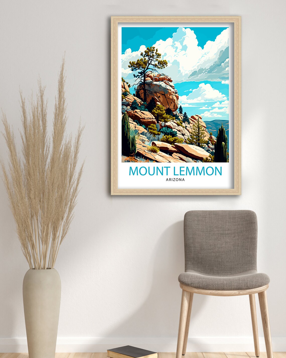 Mount Lemmon Arizona Rocky Summit Pine Clouds Vintage Travel Poster - Image 3