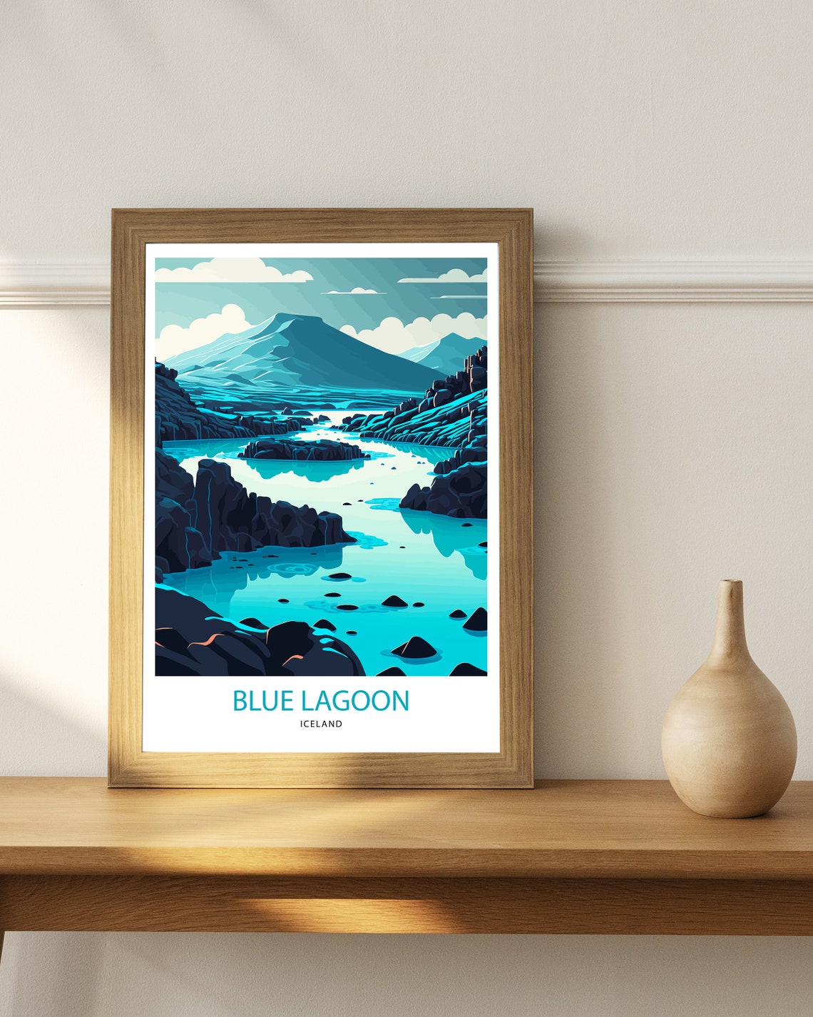 Blue Lagoon Iceland Geothermal Spa Turquoise Waters Mountain Poster - Image 2