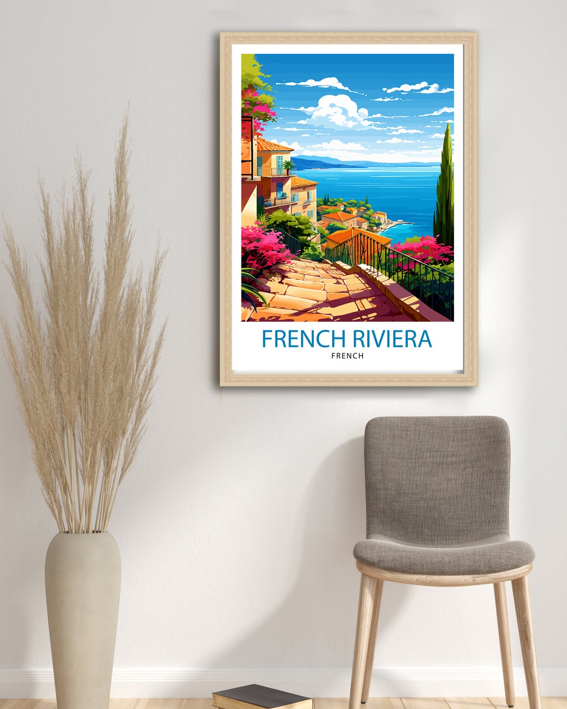 French Riviera Travel Print Riviera Wall Decor French Riviera Poster Mediterranean Travel Prints Riviera Art Print French Riviera - Image 3