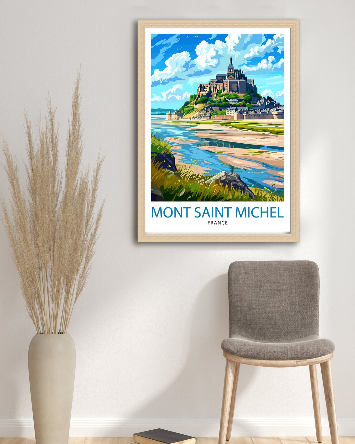 Mont Saint Michel Abbey Tidal Island Scenic France Travel Poster - Image 2