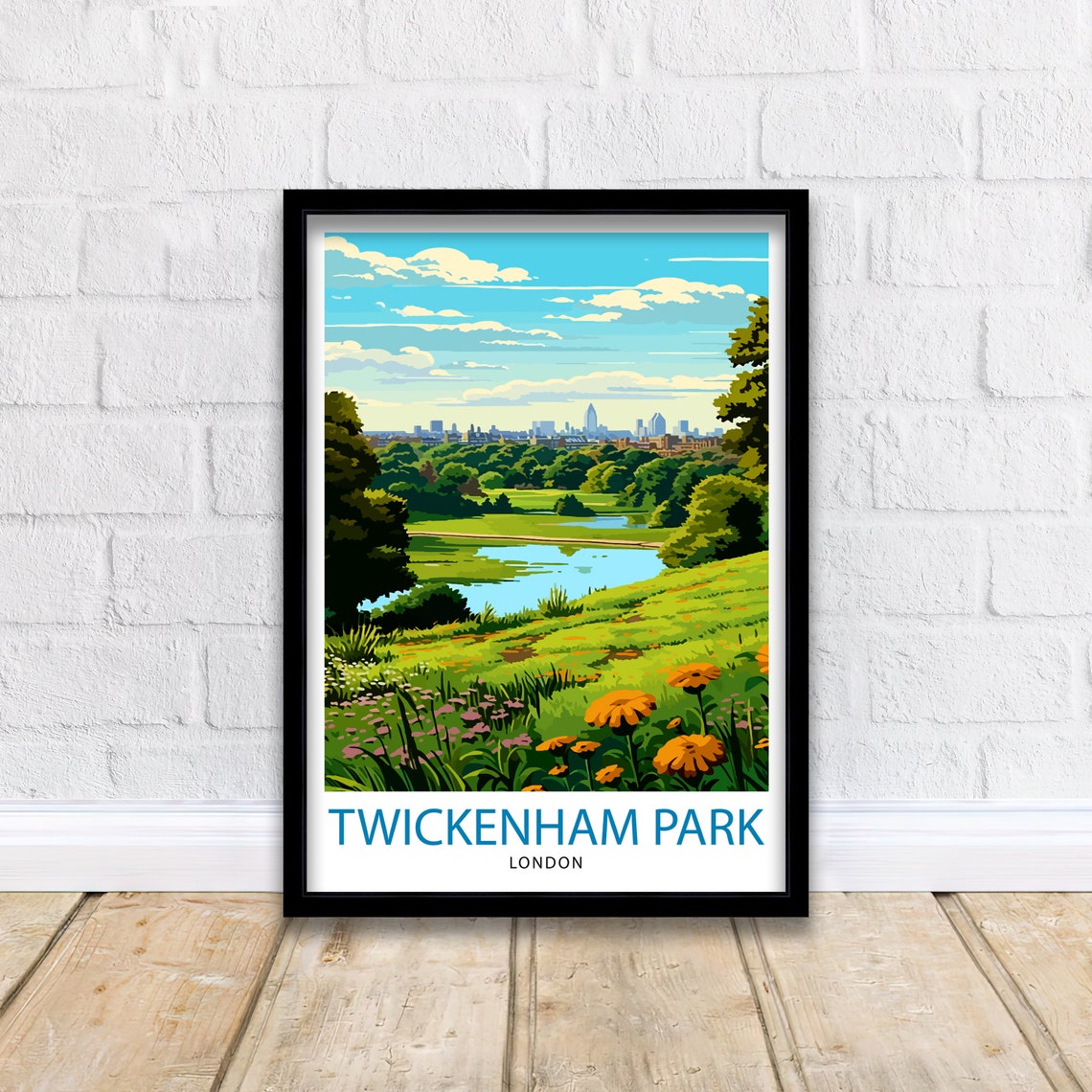 Twickenham Park London Green Meadows City Skyline Vista Poster - Image 2