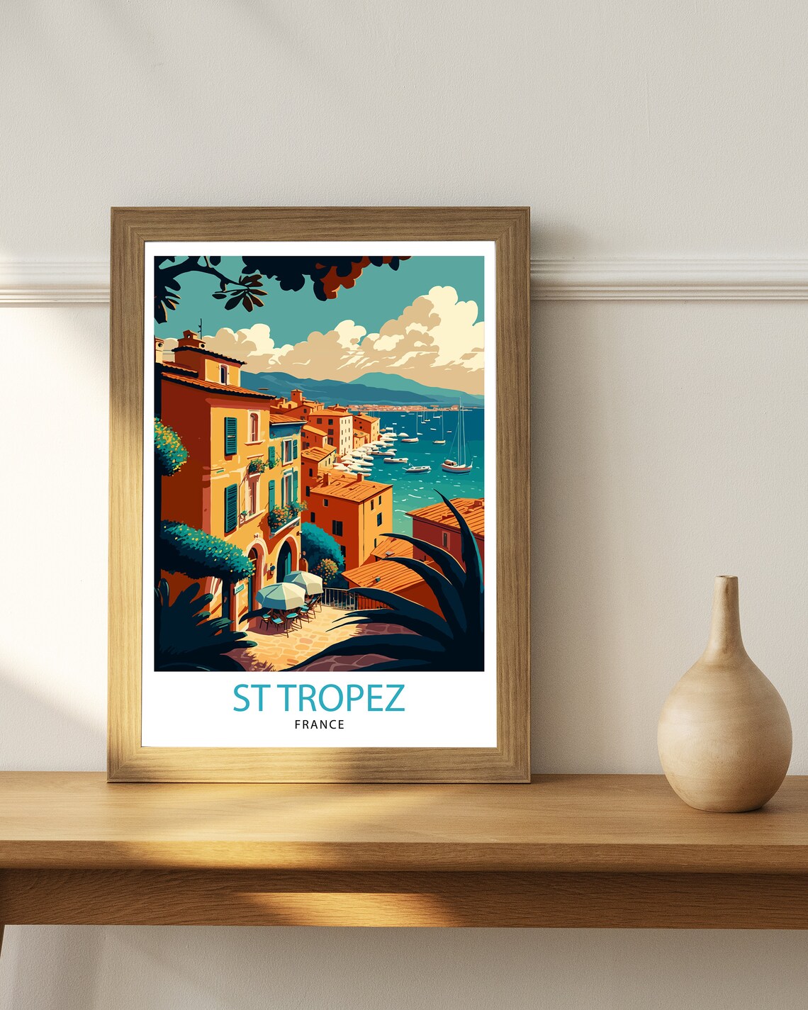 Saint Tropez France Riviera Harbor Seaside Town View Travel Poster - Image 3