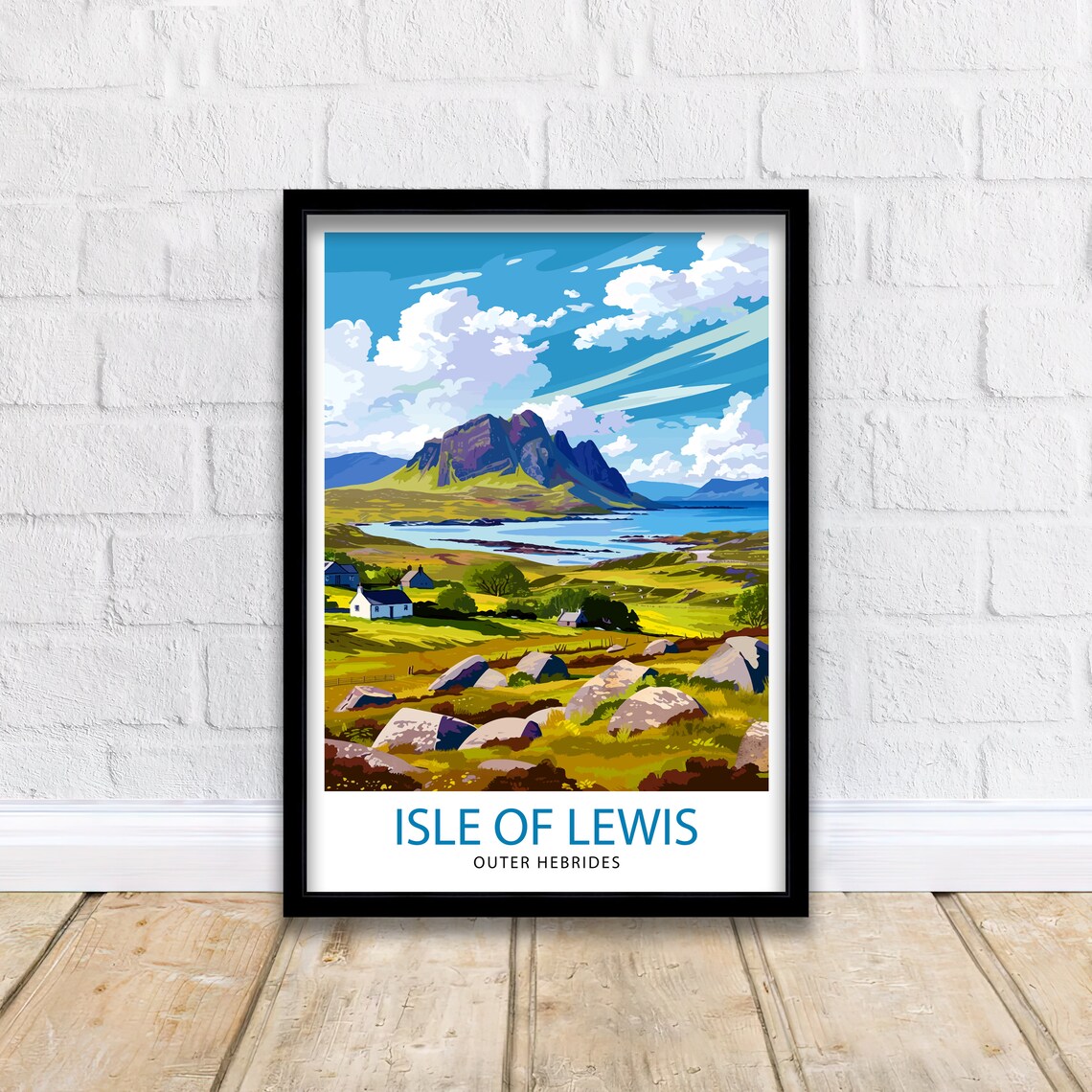 Isle Of Lewis Travel Print Lewis Wall Decor Lewis Home Living Decor Lewis Illustration Travel Poster Gift For Isle Of Lewis Lewis Home Decor