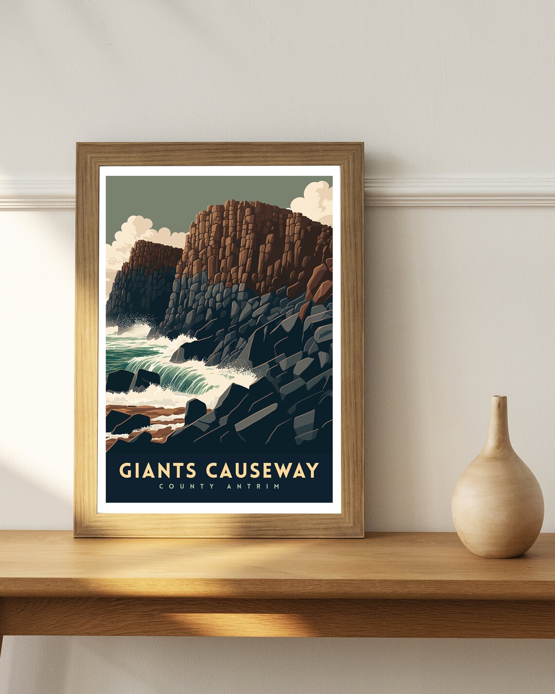 Giants Causeway Travel Poster, County Antrim Coast - Image 2