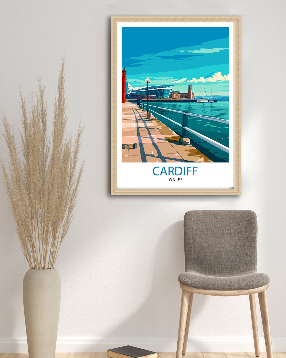 Cardiff Travel Print Cardiff Poster Cardiff Wall Art Travel Poster Travel Print Cardiff Castle Cardiff Travel Print Cardiff Art - Image 2