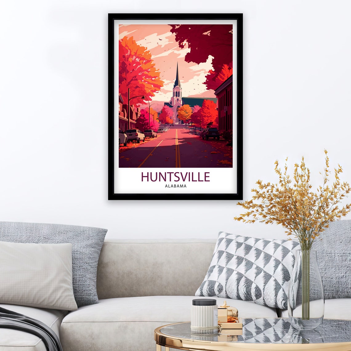 Huntsville Alabama Travel Print Huntsville Wall Art Huntsville Home Decor Huntsville Illustration Huntsville Souvenir Huntsville Poster - Image 2