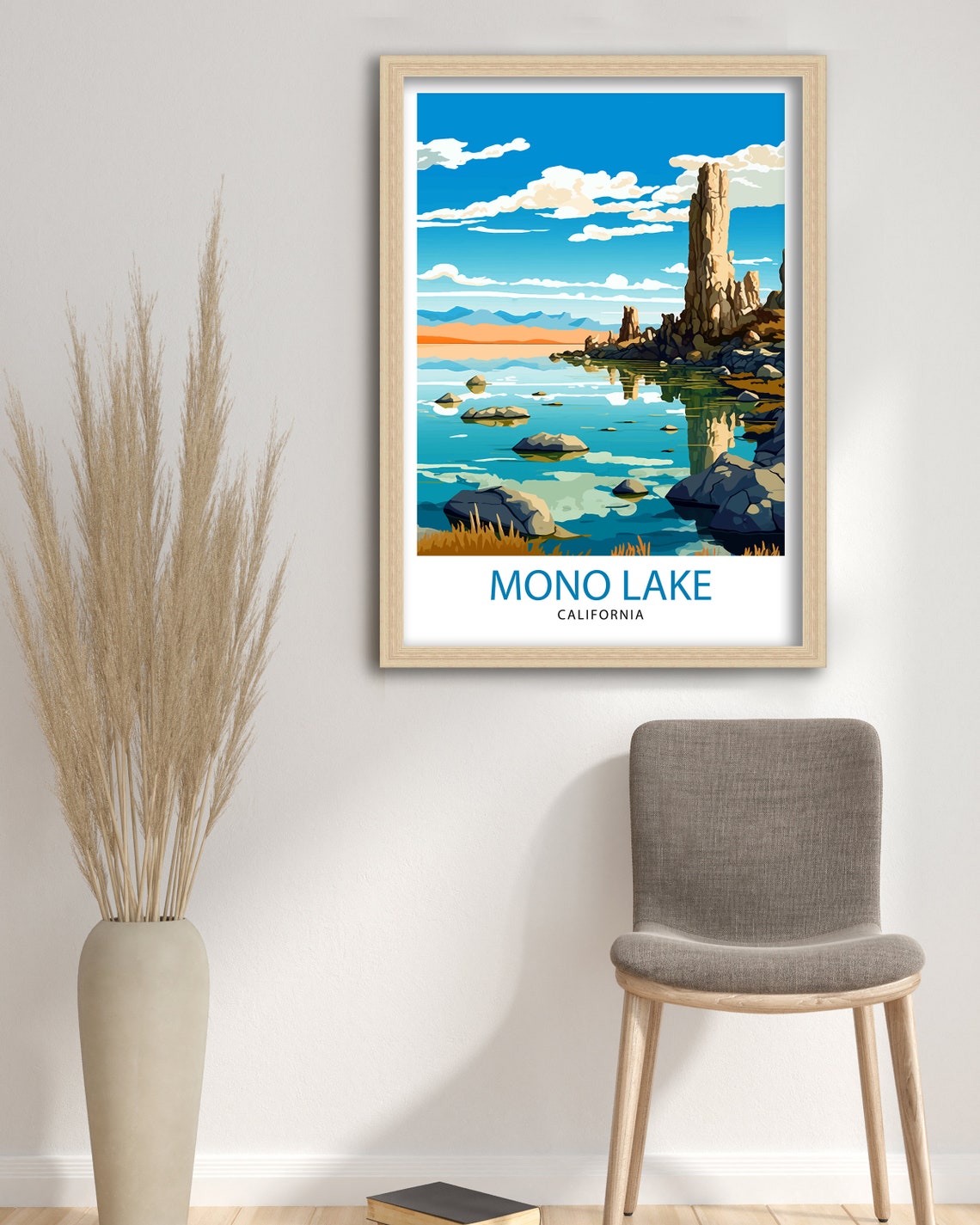 Mono Lake California Ancient Tufa Towers Still Reflection Poster - Image 3