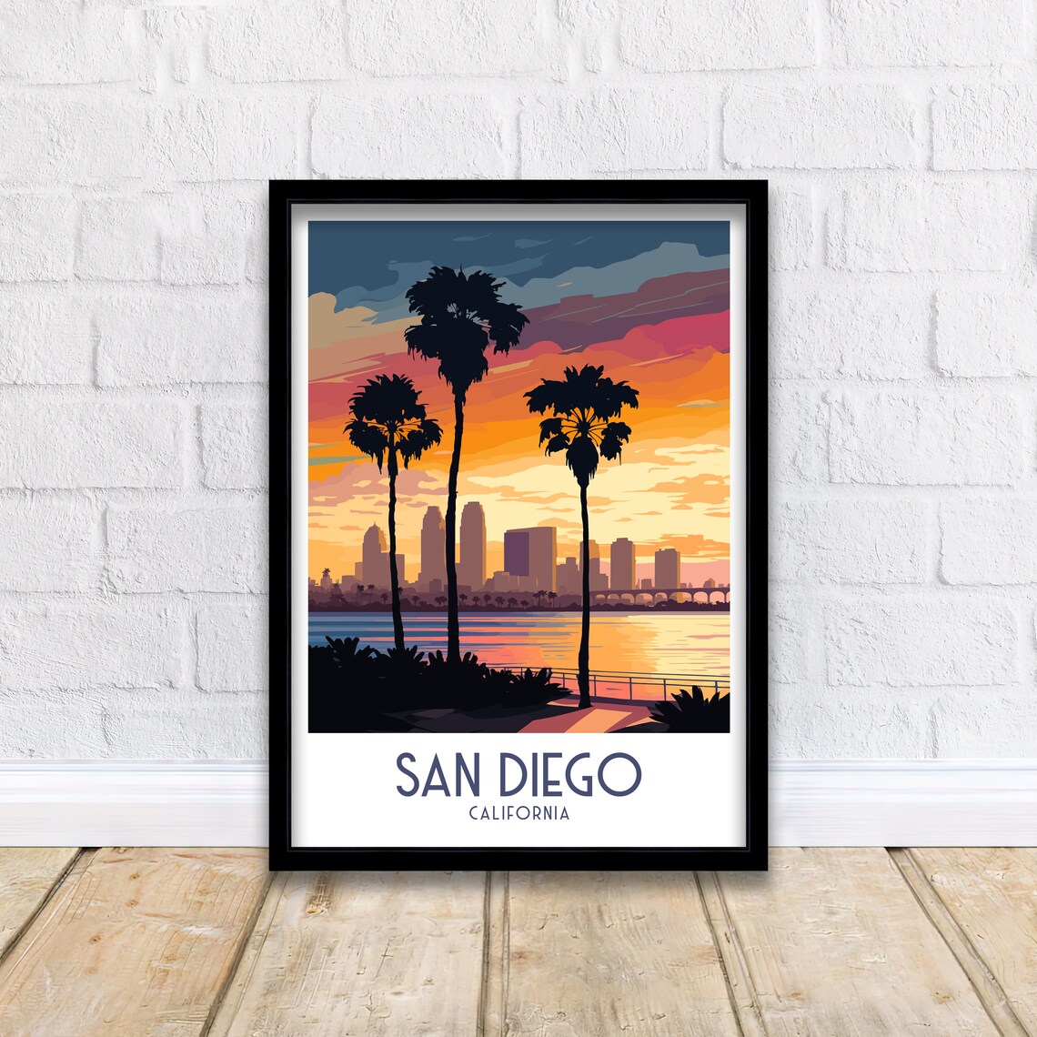 San Diego California Illustration Travel Poster - Image 2