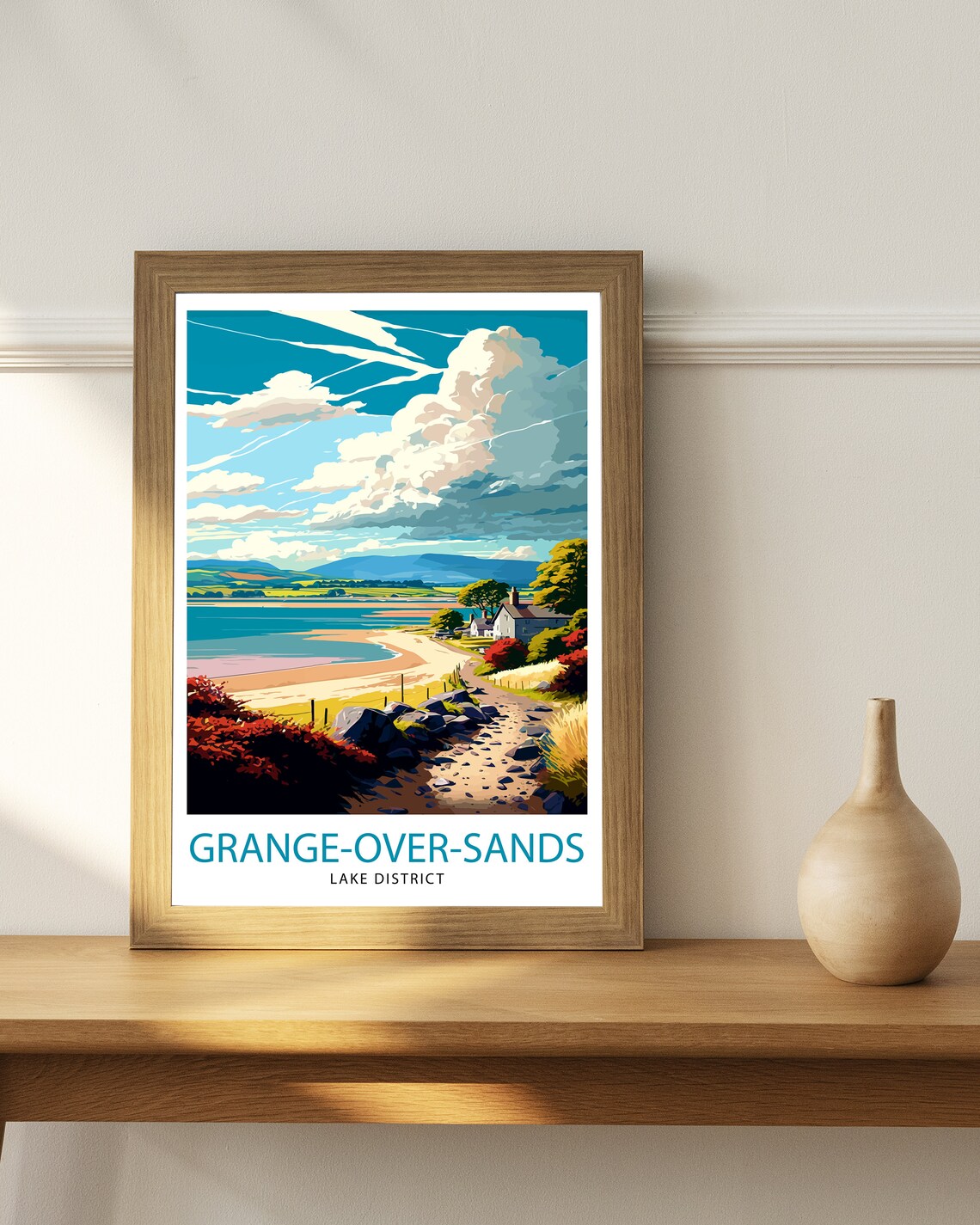 Grange Over Sands Lake District Travel Poster - Image 2
