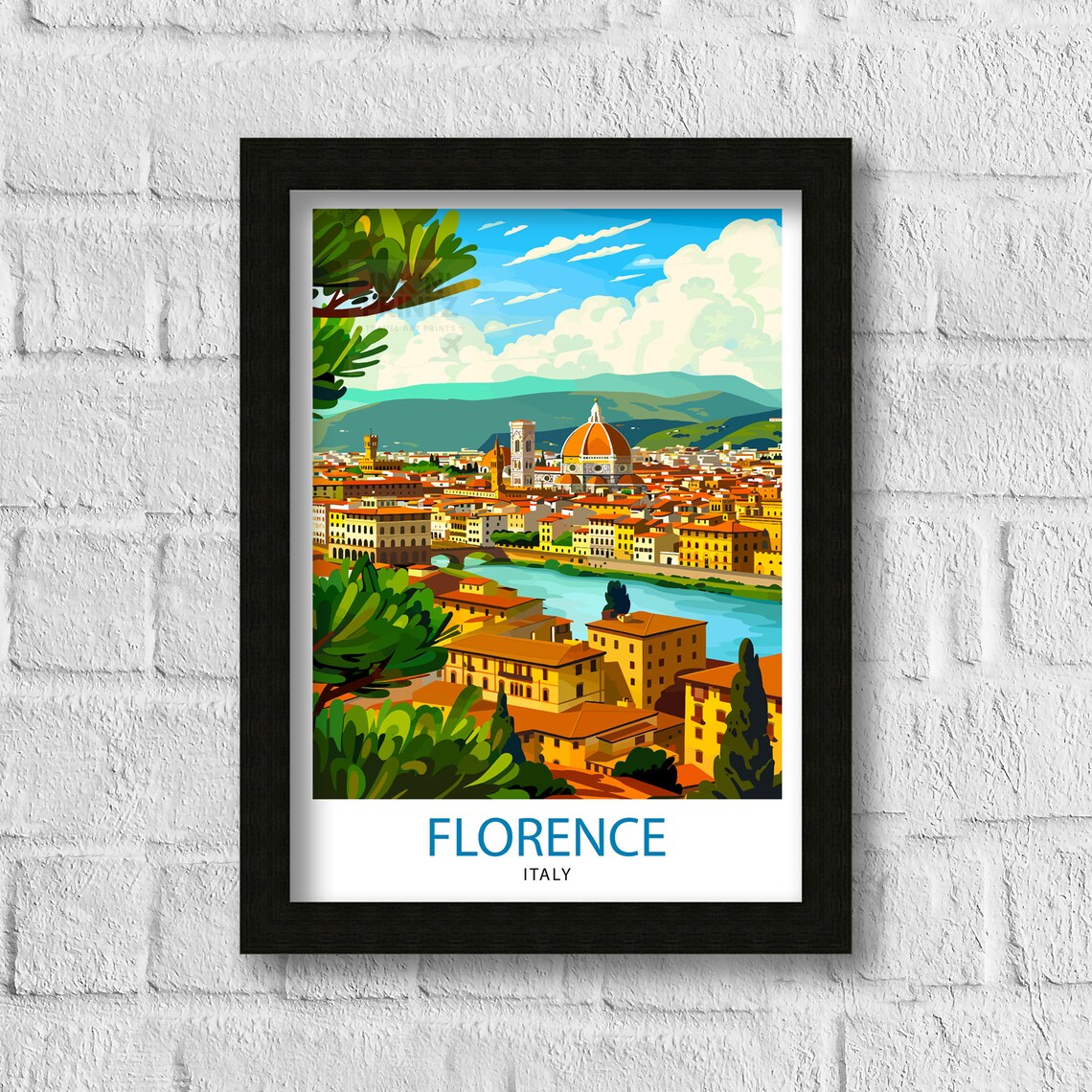Florence Italy Duomo Cathedral Arno River Tuscan Panorama Poster - Image 3