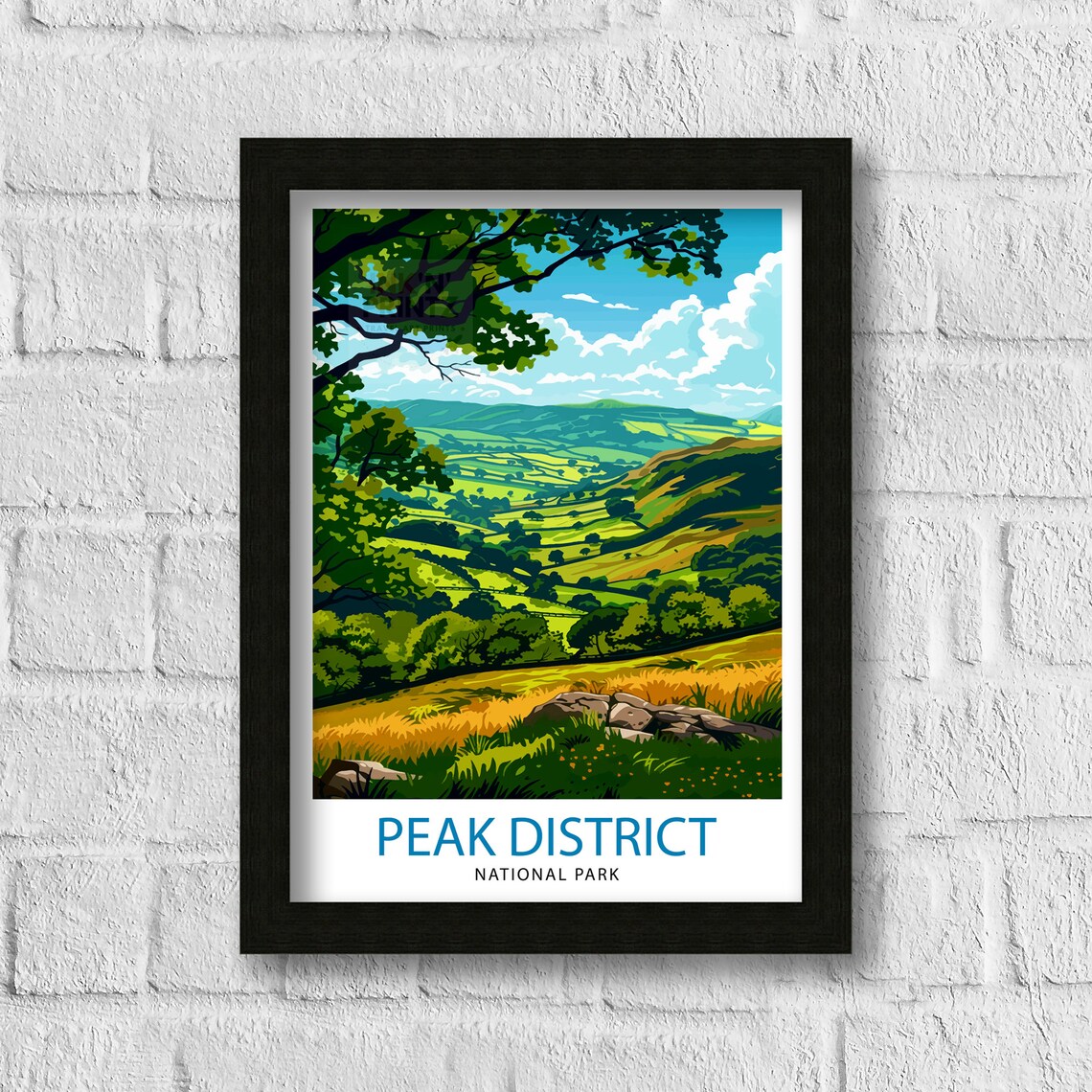 Peak District Travel Poster, UK Home Decor - Image 3
