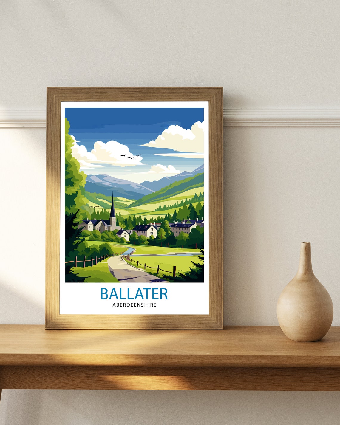 Ballater Aberdeenshire Travel Print Ballater Wall Decor Ballater Poster Aberdeenshire Travel Prints Ballater Art Print Ballater Illustration - Image 2