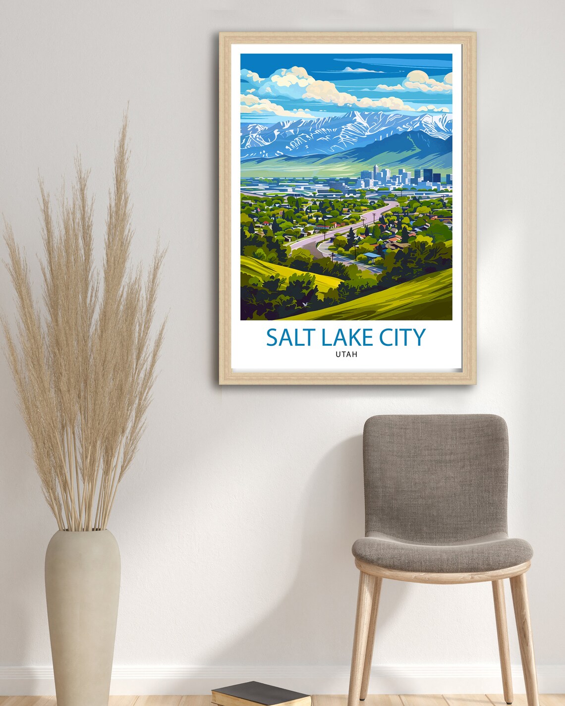 Salt Lake City Utah Travel Poster, Urban Mountain - Image 2