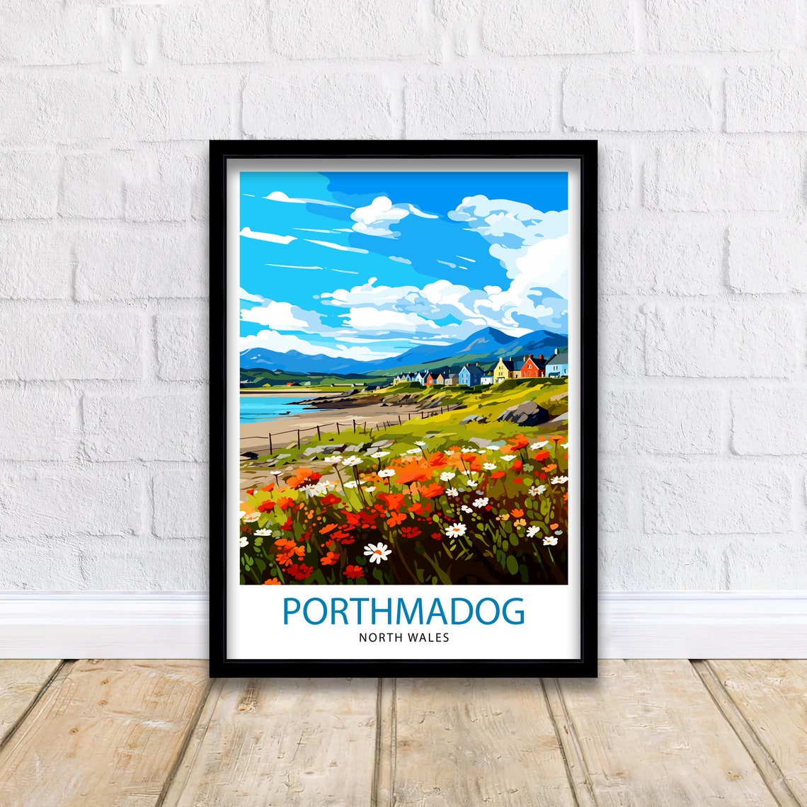 Porthmadog North Wales Travel Print Wales Wall Decor Porthmadog Poster North Wales Travel Prints Wales Art Print Porthmadog Illustration - Image 2