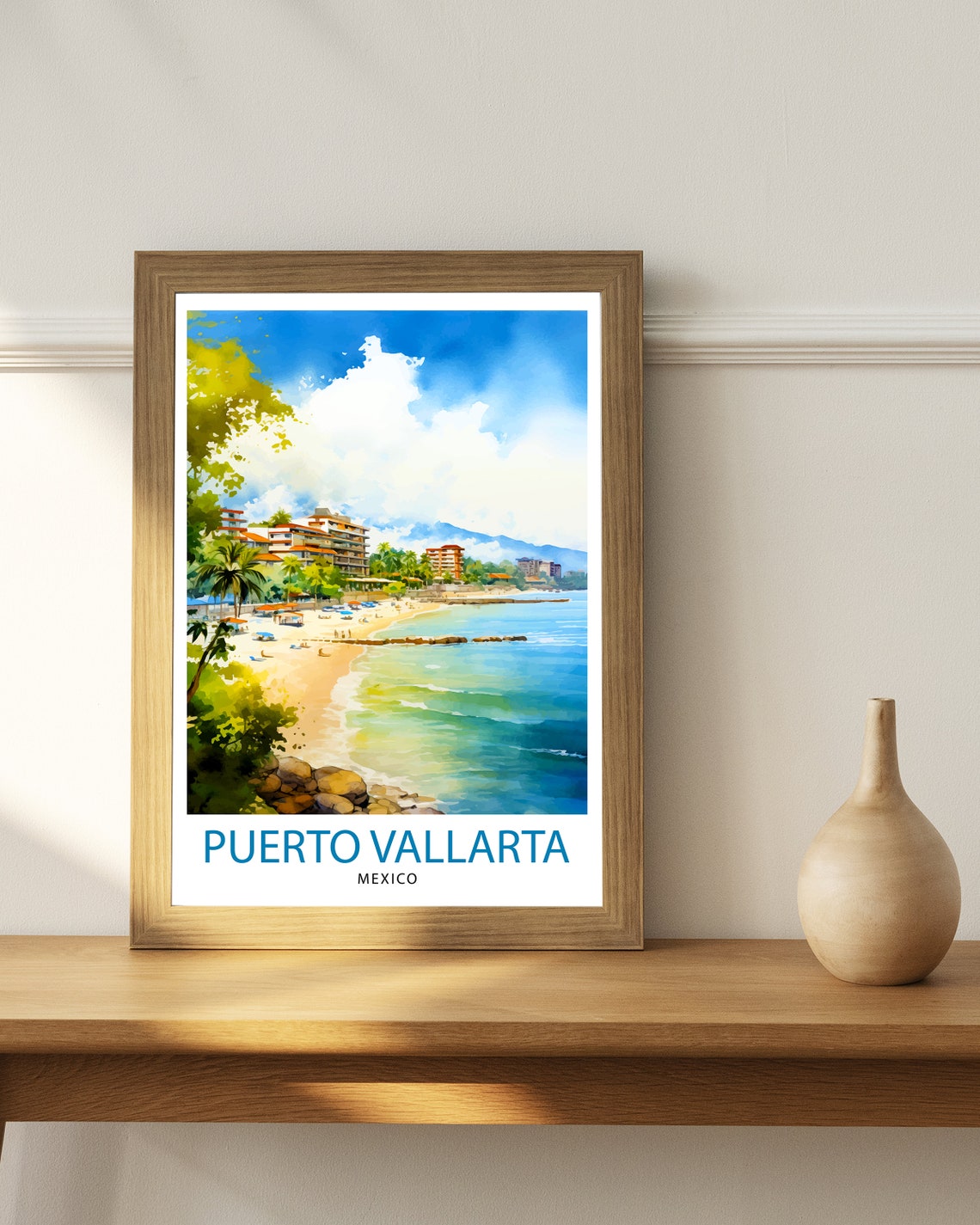 Puerto Vallarta Mexico Travel Print Puerto Vallarta Wall Decor Puerto Vallarta Poster Mexico Travel Prints Puerto Vallarta Art Print - Image 2