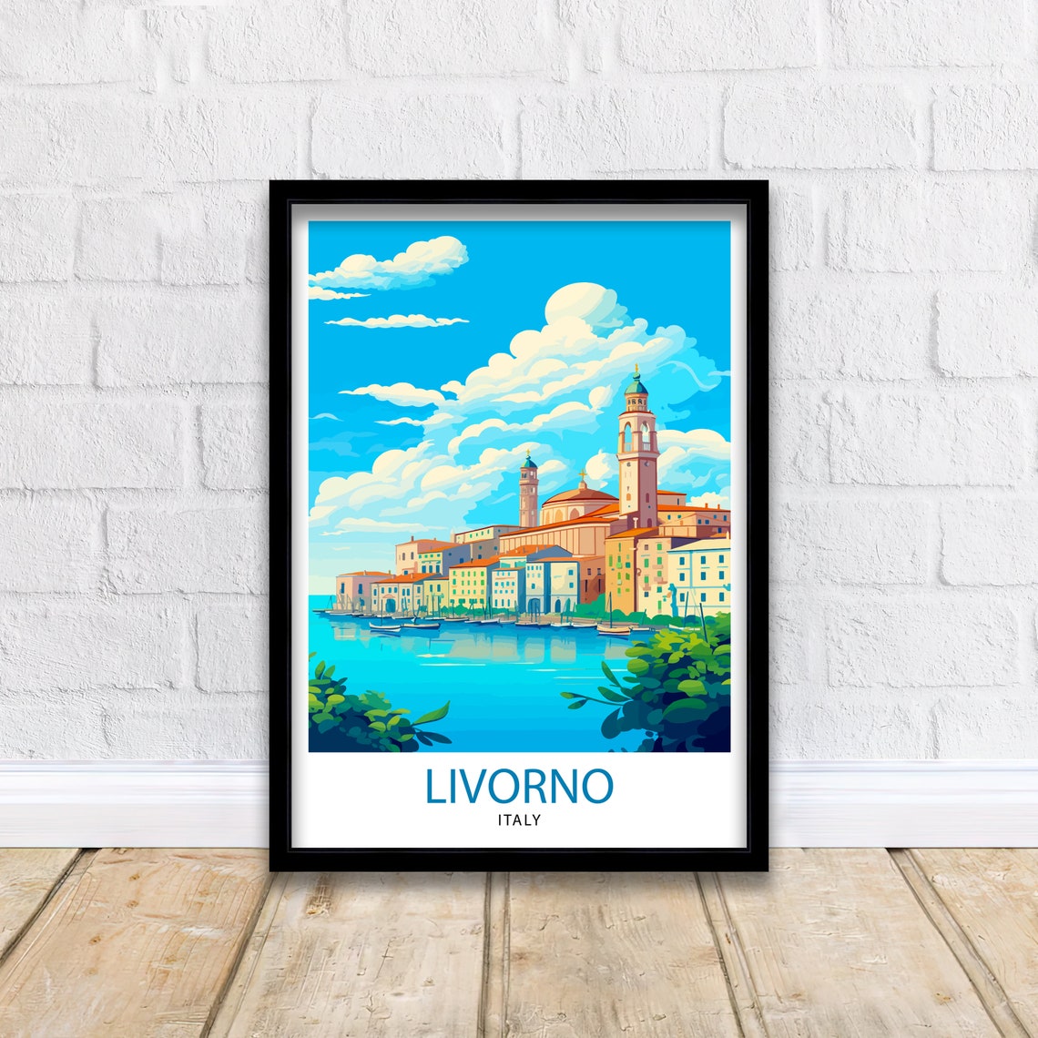 Livorno Italy Travel Print Livorno Wall Decor Livorno Poster Italy Travel Prints Livorno Art Print Livorno Illustration Livorno Wall Art - Image 2