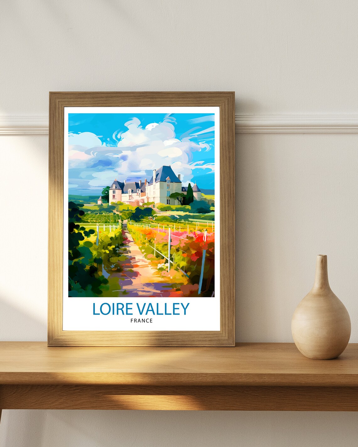 Loire Valley France Chateau Vineyard Estate Art Travel Poster - Image 3