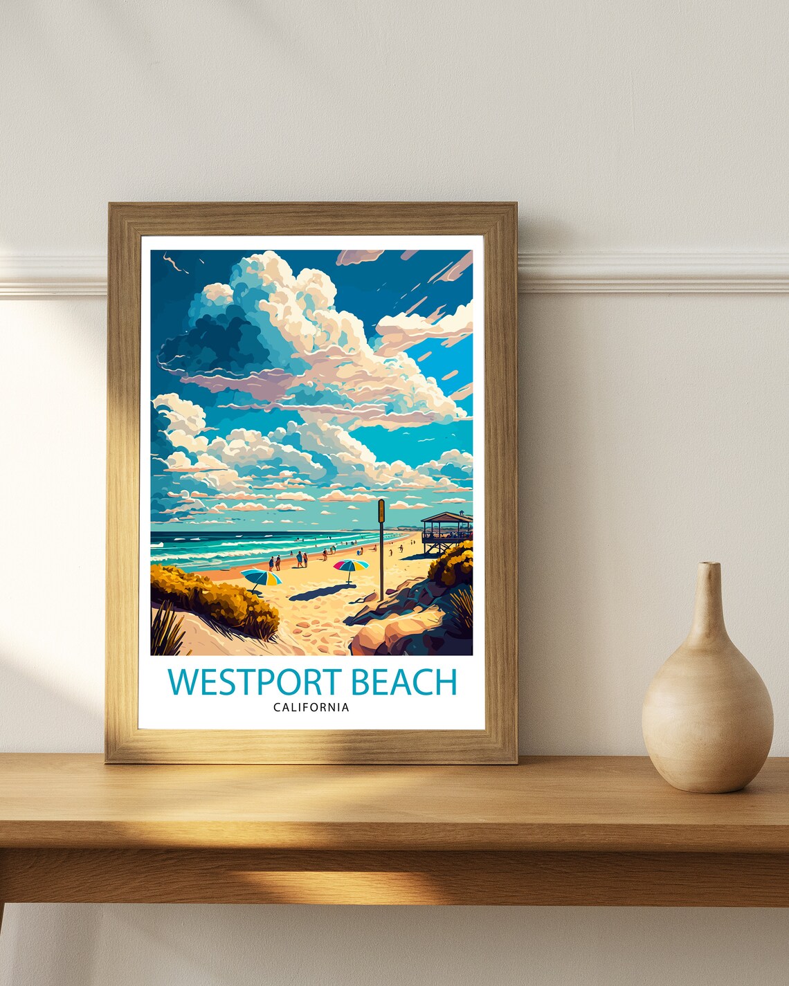 Westport Beach California Sand Lifeguard Tower Travel Poster - Image 3
