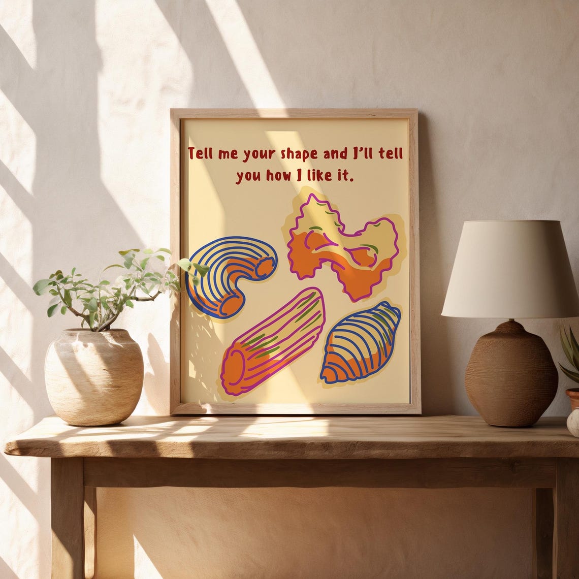 Funny Pasta Print, Colorful Kitchen Decor - Image 2