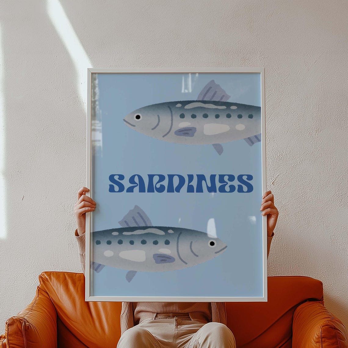 Sardine Cute Coastal Fish Kitchen Art Print - Image 4