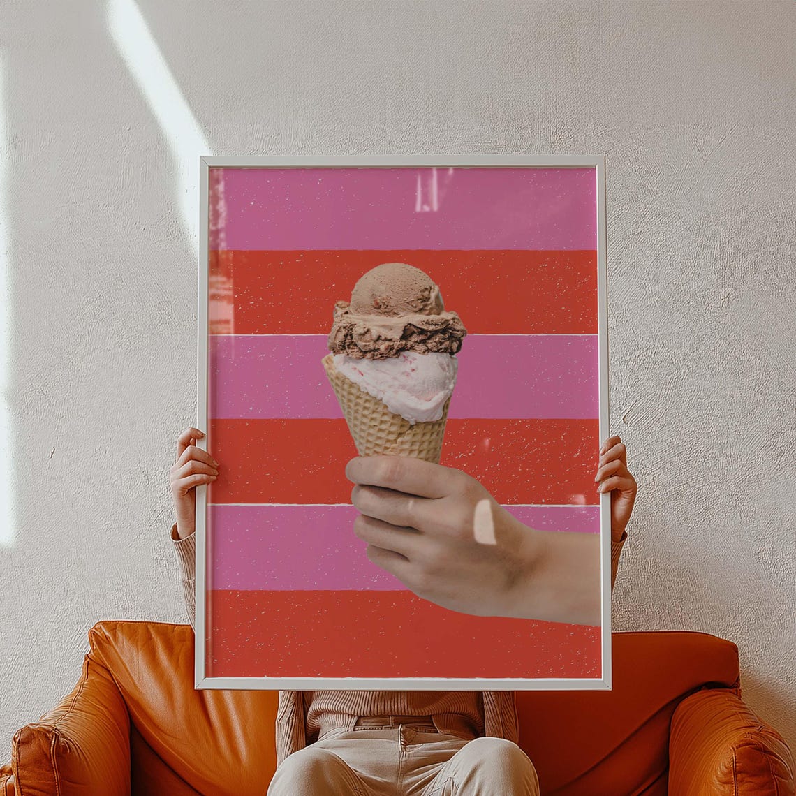Ice Cream Cone Retro Dessert Art Print - Image 2