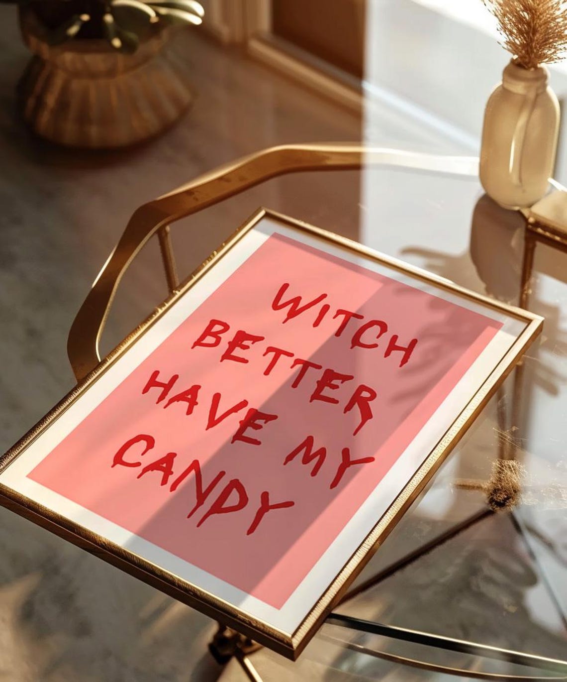 Witch Better Have My Candy Pink Funny Halloween Typography Poster - Image 4