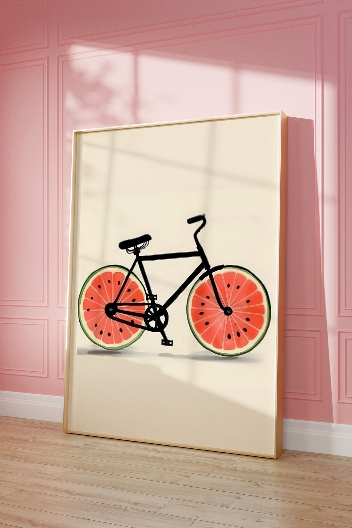 Watermelon Bicycle Vintage Kitchen Art Print - Image 5