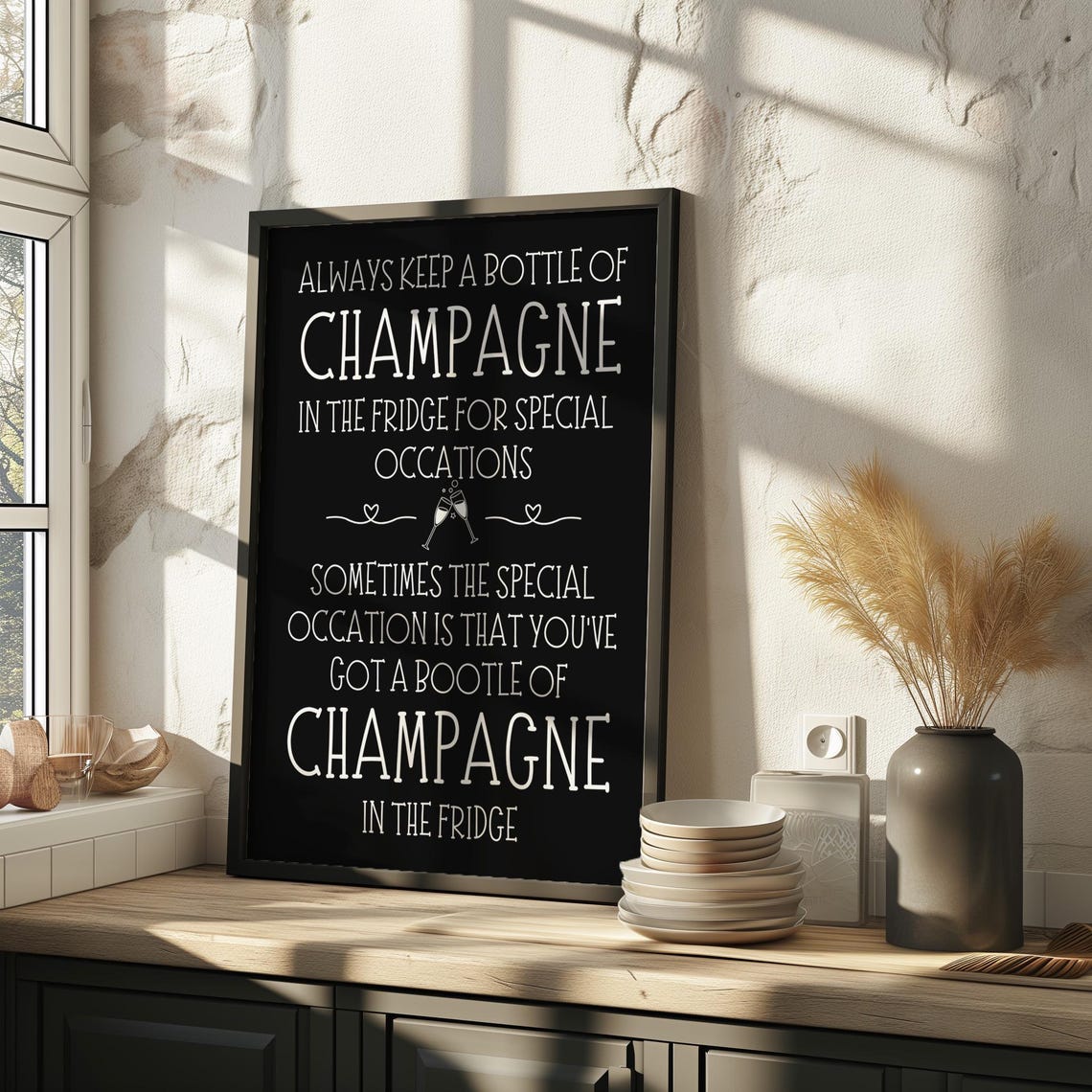 Always Keep A Bottle Of Champagne In The Fridge Quote Poster