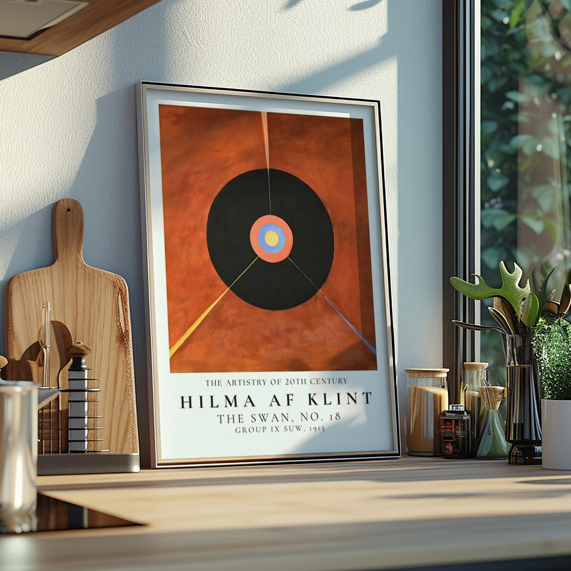 Hilma af Klint Swan No 18 Target Disc Burnt Orange Cosmic Poster - Image 2