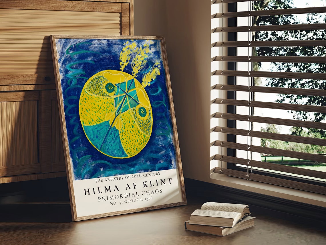 Hilma af Klint Primordial Chaos No 7 Yellow Orb Blue Abstract Poster