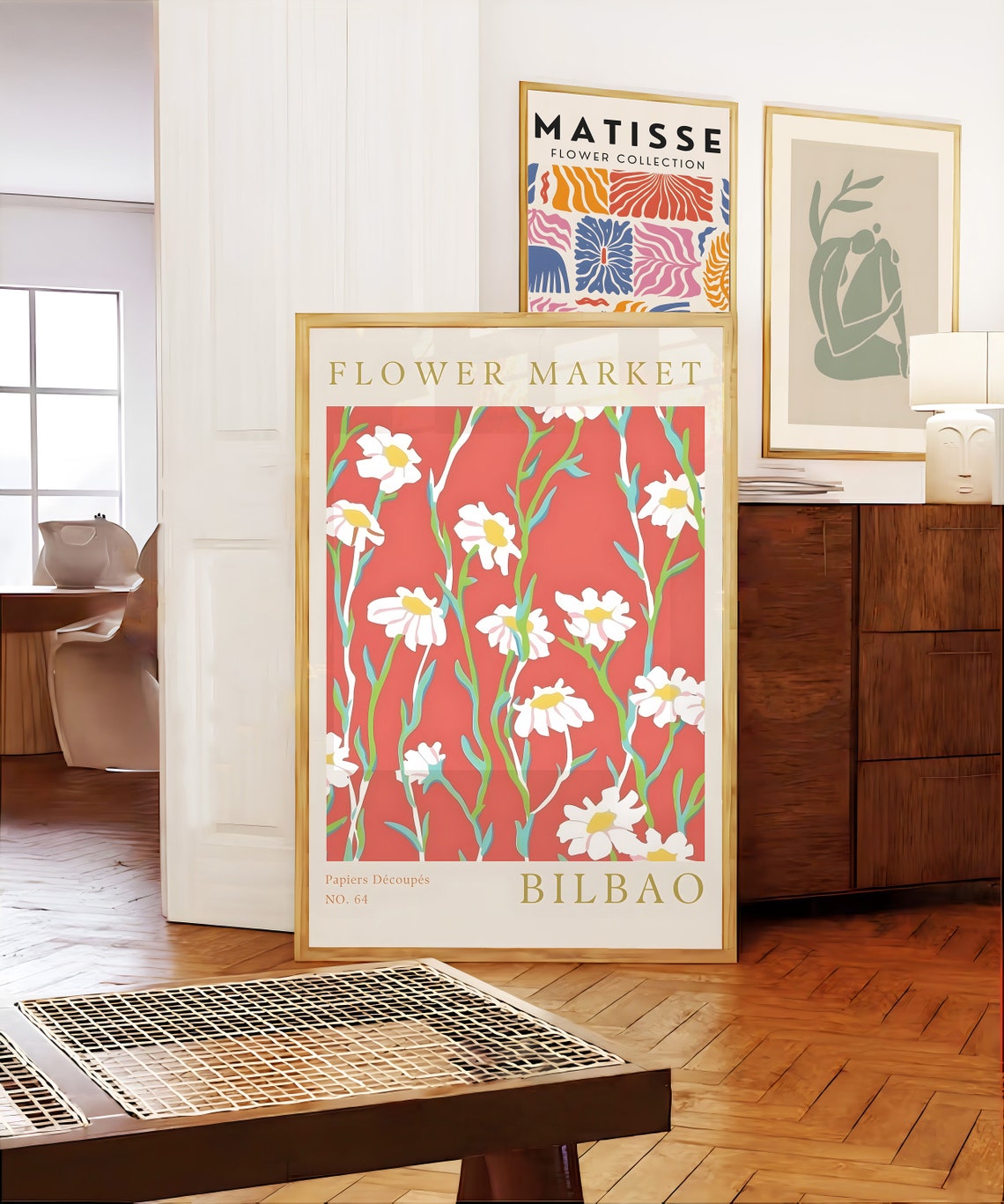 Bilbao Flower Market White Daisy Botanical Gallery Wall Print