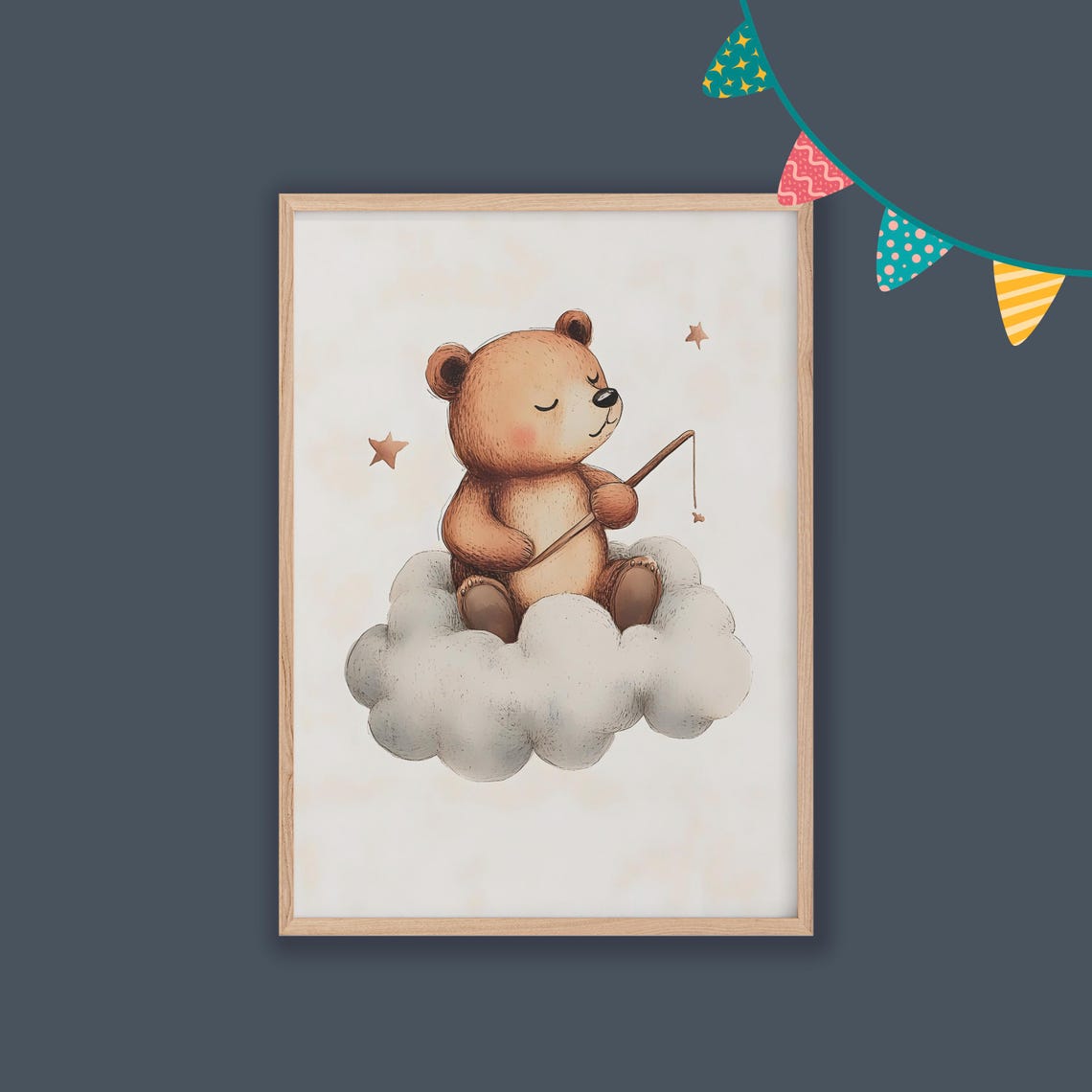 Bear Nursery Decor Baby Room Wall Art Nursery Decor Prints Animal Boho Kids Room Decor Instant Playroom Print