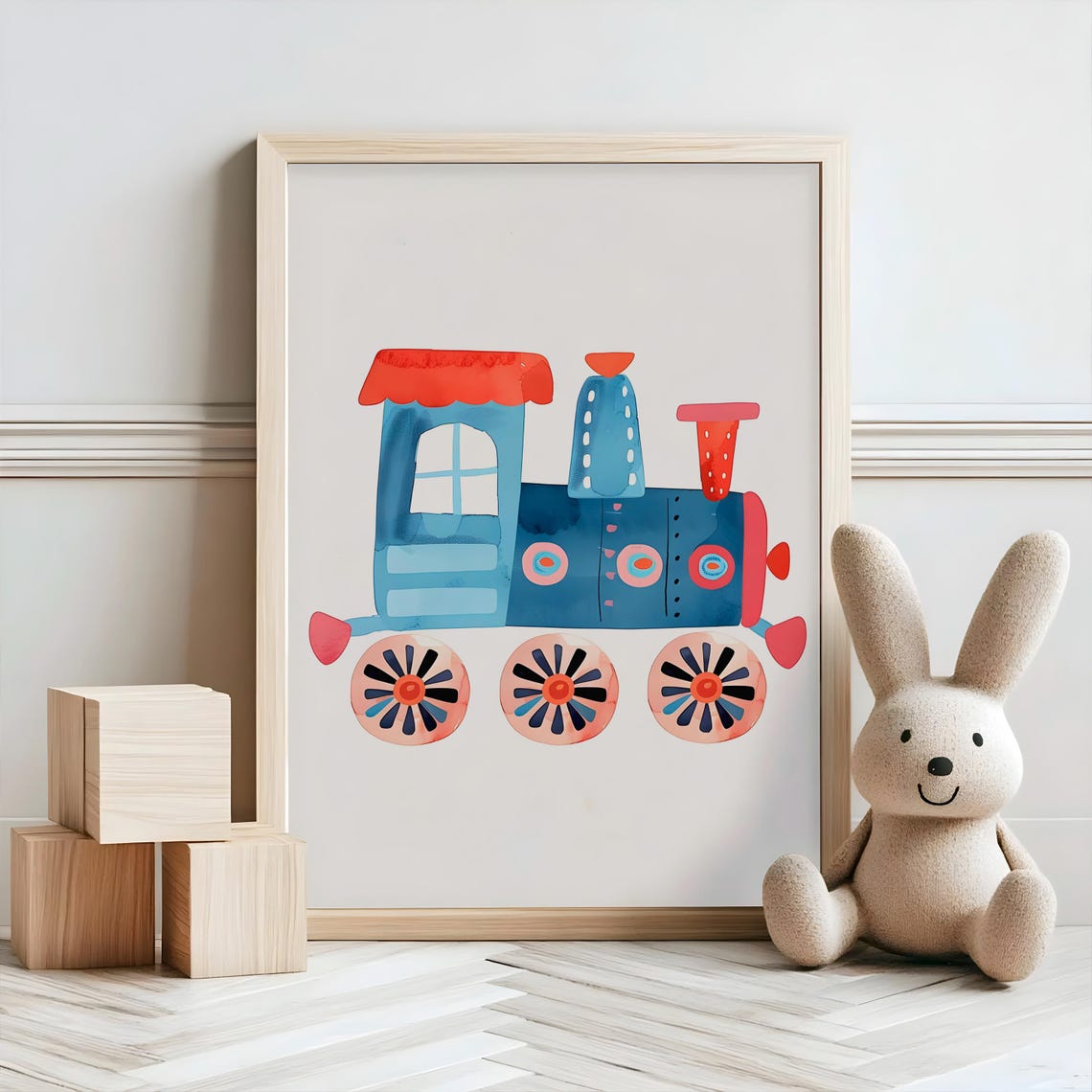 Train Nursery Decor Baby Room Wall Art Nursery Decor Prints Animal Boho Kids Room Decor Instant Playroom Print - Image 2