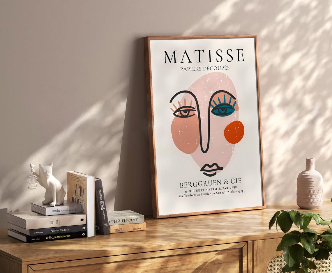 Matisse Papiers Decoupes Face Line Art 1953 Paris Exhibition Poster - Image 2