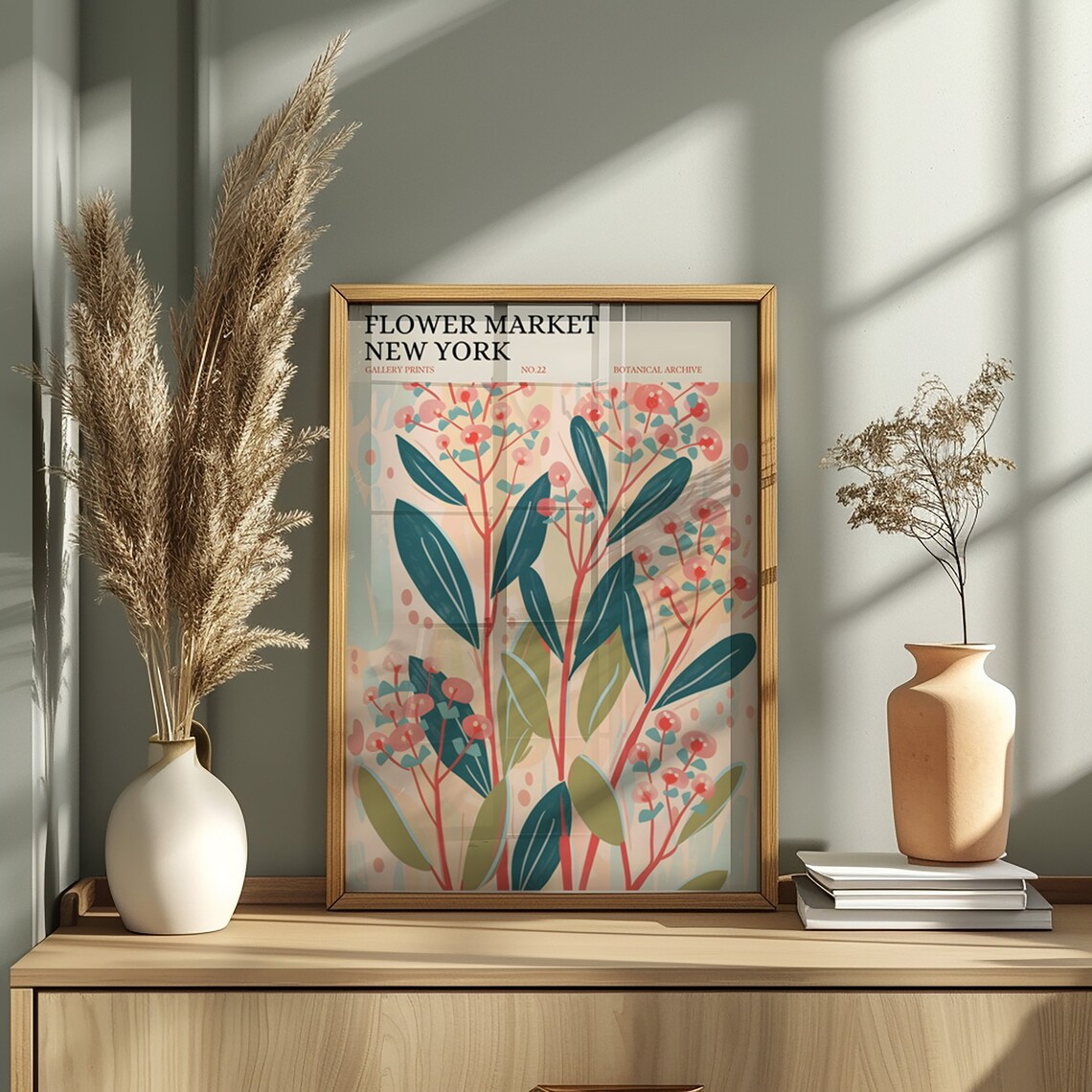 New York Flower Market Pink Blossom Botanical Gallery Wall Art - Image 2