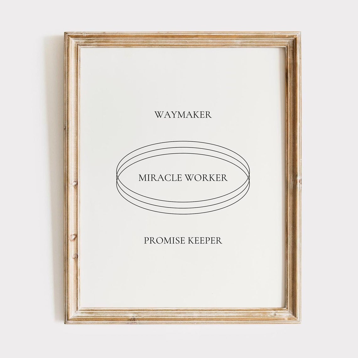 Waymaker Miracle Worker Promise Keeper Cream Minimalist Poster