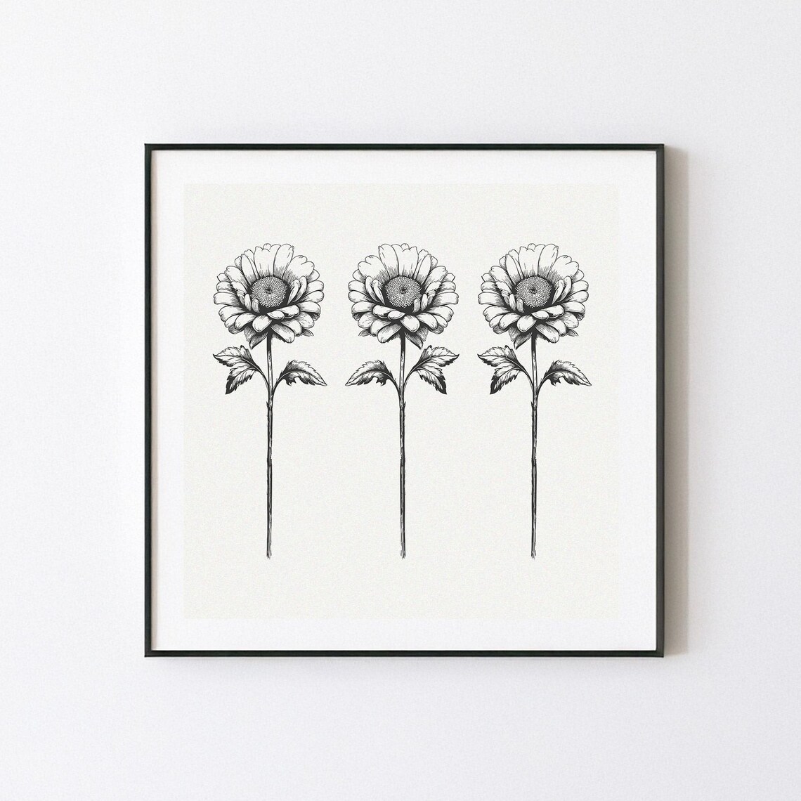 Botanical Print Black And White Minimalist Decor Threshold Art Home Modern Flower Monochrome Flowers 121