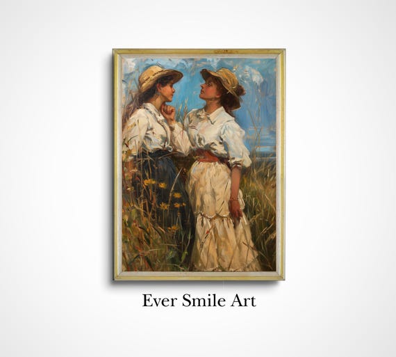 Vintage Women Farmers Art Rural Farm Life Scene Nostalgic Western Rustic Home Decor Instant Gift For Women Gift For Her
