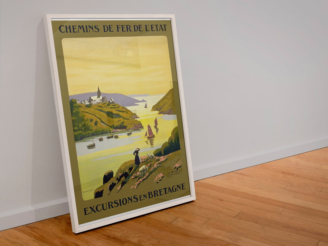 Brittany Coastal Village French Railway Travel Vintage Poster - Image 4