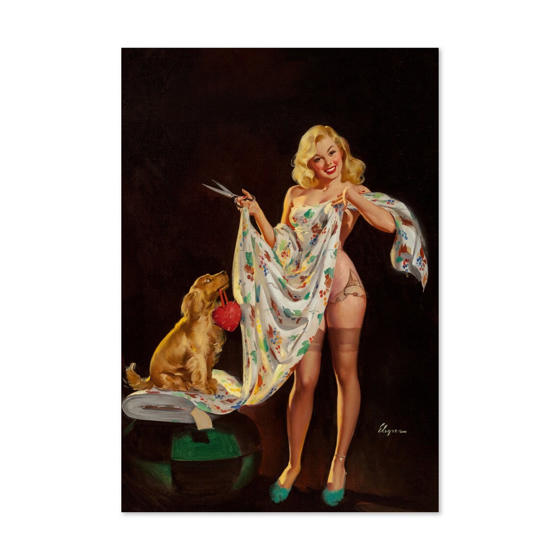 Gil Elvgren 1948 Pinup Girl, Vintage Poster