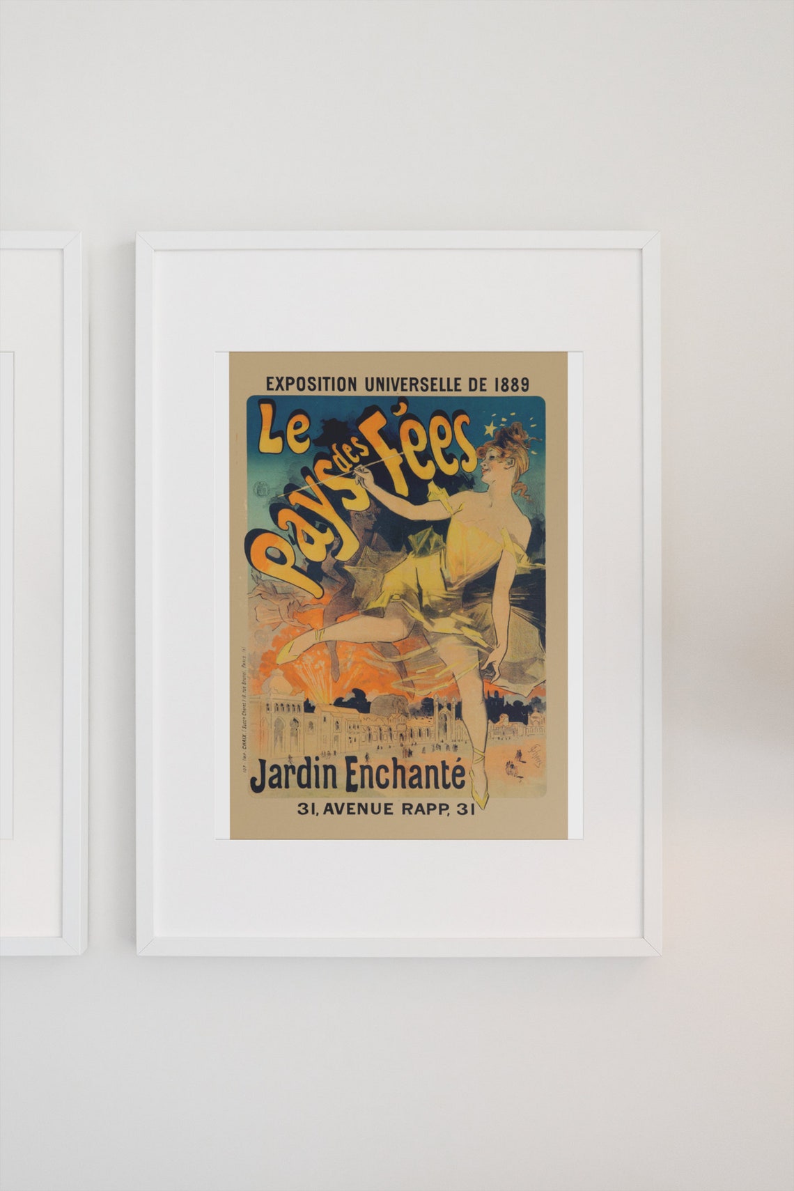 1890s The Land Of Fairies Jules Cheret Vintage French Art Poster Classic War Art Print For Gifts And Wall Art Dcor - Image 3