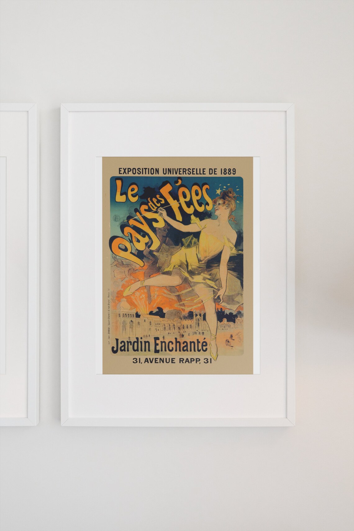 Jules Cheret Le Pays des Fees 1889 French Exposition Art Poster - Image 3