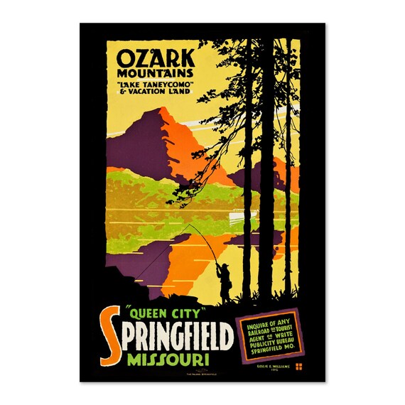 Ozark Mountains Lake Taneycomo 1916 Vintage Style Travel Poster Classic Collection Art Print For Gifts And Wall Art Dcor
