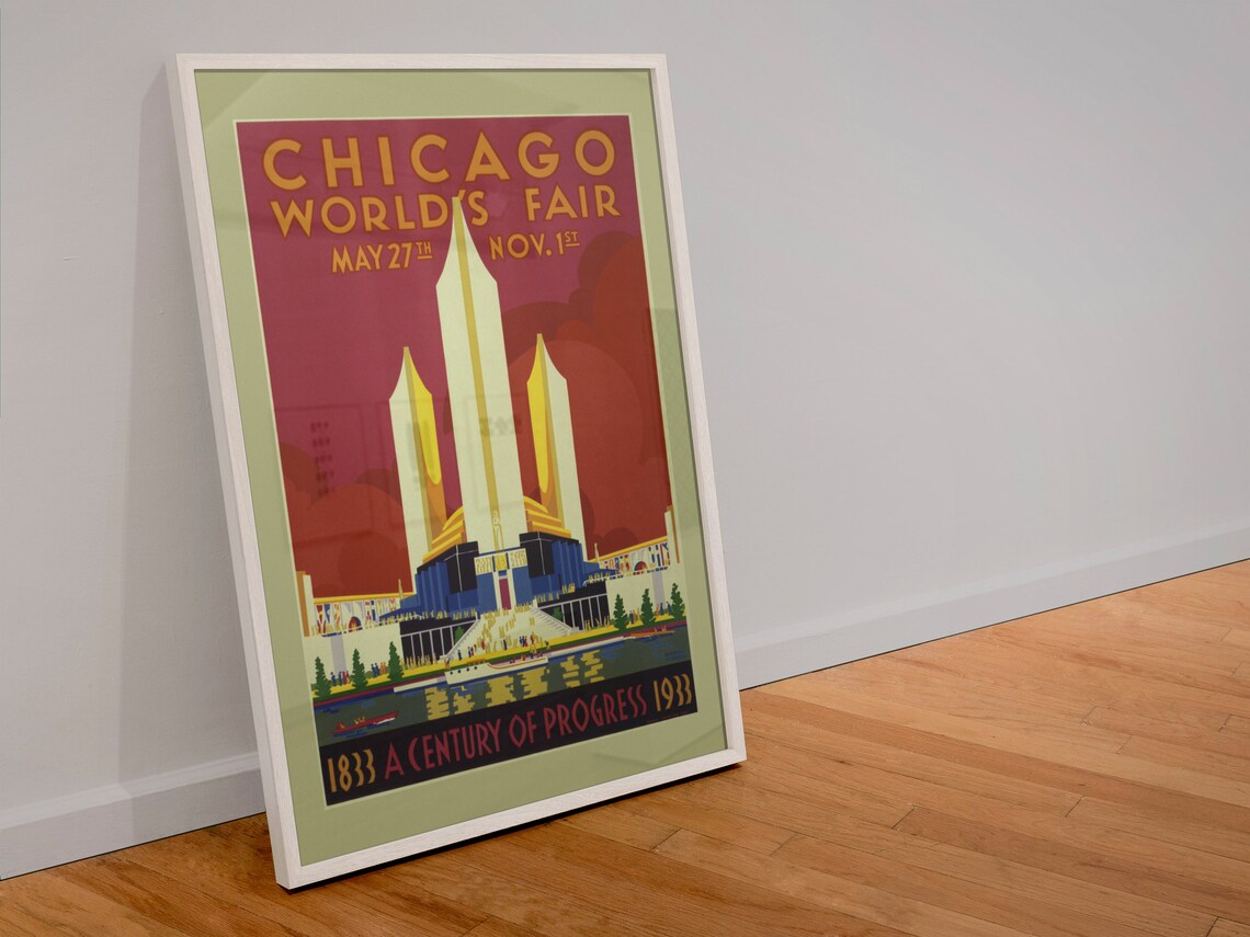 Chicago World's Fair 1933 A Century of Progress Travel Poster - Image 4